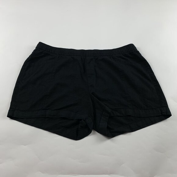 Old Navy Black Linen Blend High Rise Pull On Shorts XL - Picture 1 of 6